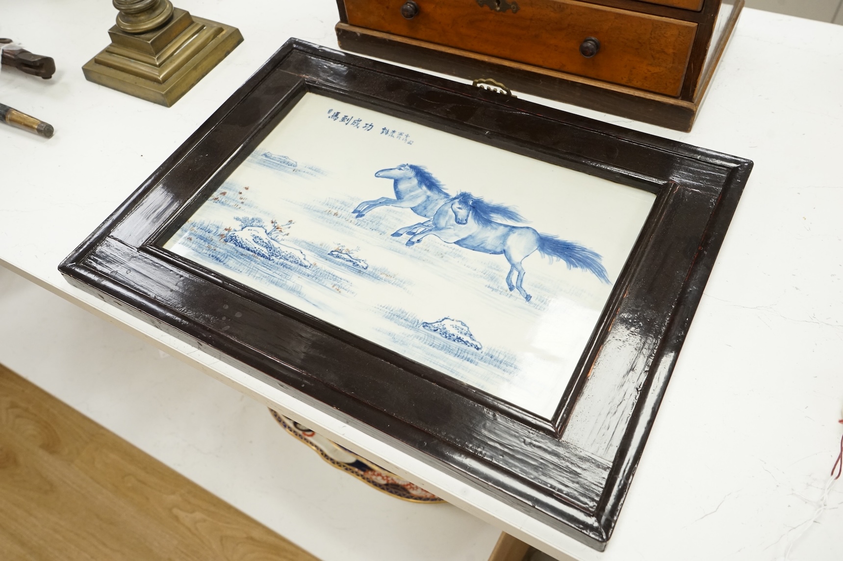 A large Chinese blue and white charger in Ming-style, 51cm diameter